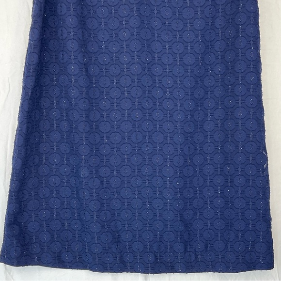 Lilly Pulitzer Kathie Dress Tanzanian Clip Navy Blue Size 12 Metallic Flutter - Picture 6 of 12